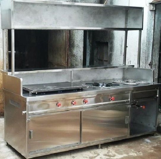 Stainless Steel Pav Bhaji Counter, For Street Food Stall