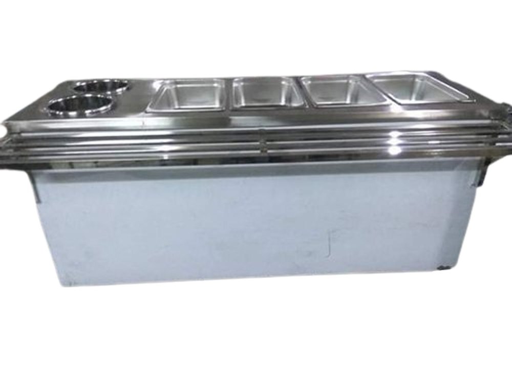 Stainless Steel Rectangular SS Commercial Food Counter, For Restaurant