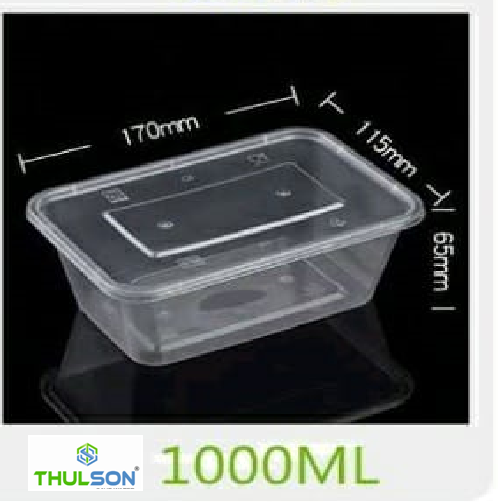 Polypropylene Transparent Disposable Food Containers, Size/Dimension: 1000 ml img