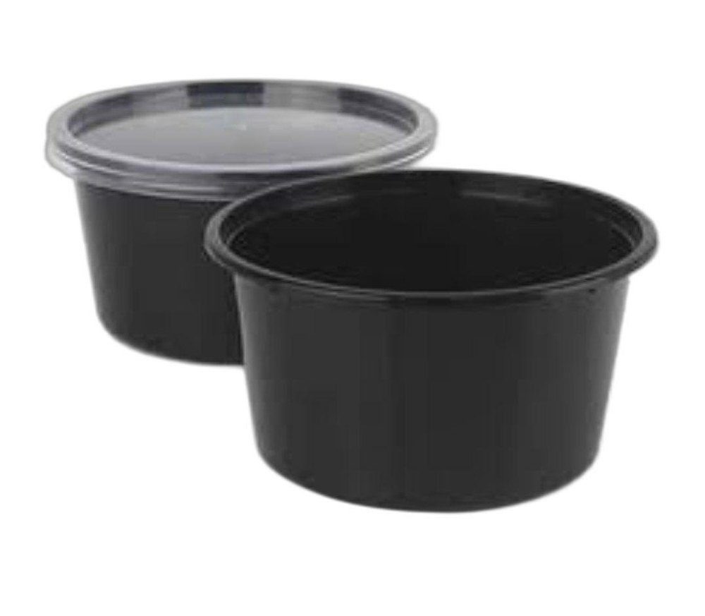 Plastic Circular Disposable Food Container With Lid 500ml