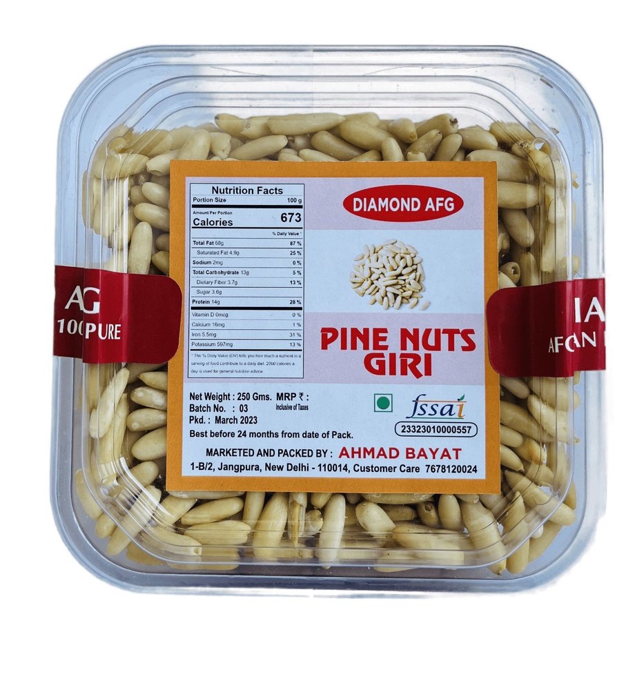 Dimond AFG Pine Nuts Giri, Packaging Size: 500gm img