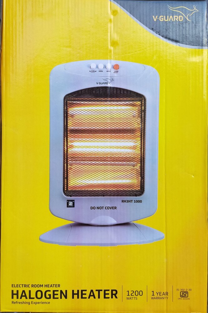 400 W / 800 W / 1200 W Stainless Steel V Guard Halogen Heater, Capacity: 1200 Watt, Model Name/number: Rh3ht-1000 img