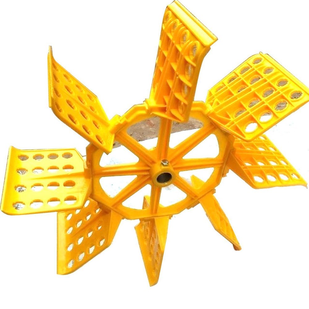 Surface Floating Yellow Aerator Wheel, For Aquaculture