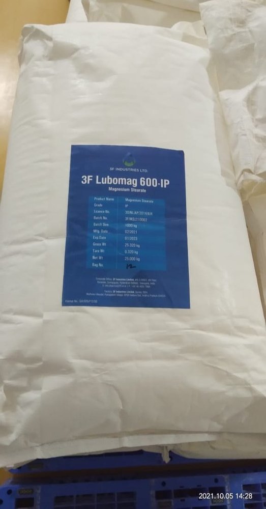 Powder Magnesium Stearate, Packaging Type: Bag, Packaging Size: 25 kg