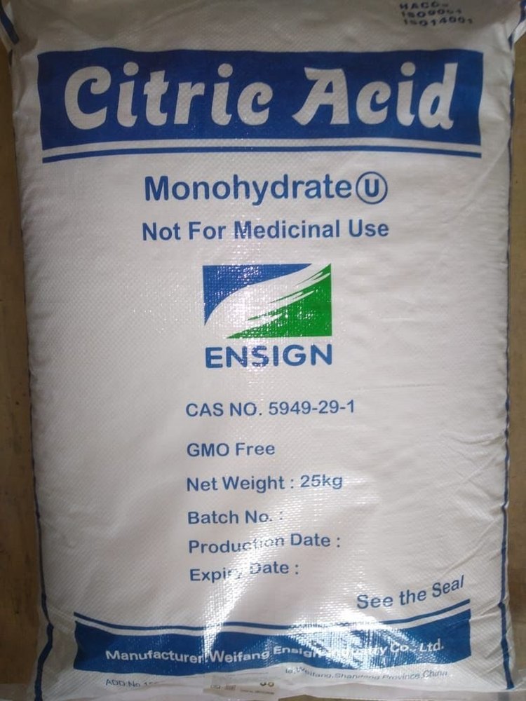 25 Kg Ensign Citric Acid Monohydrate