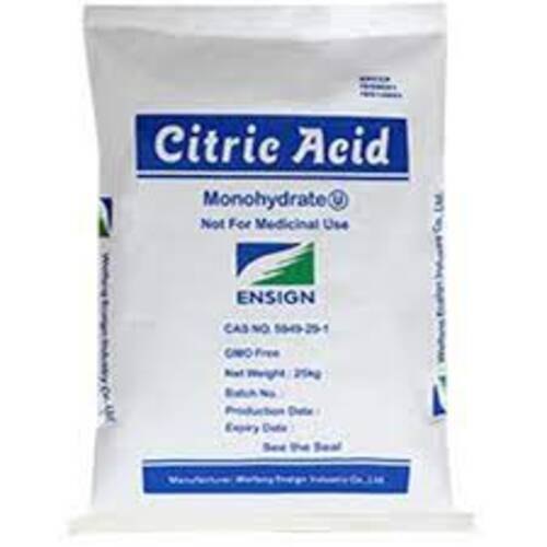 CITRIC ACID MONOHYDRATE, Packaging Size: 25 kg, Packaging Type: Hdpe Bag