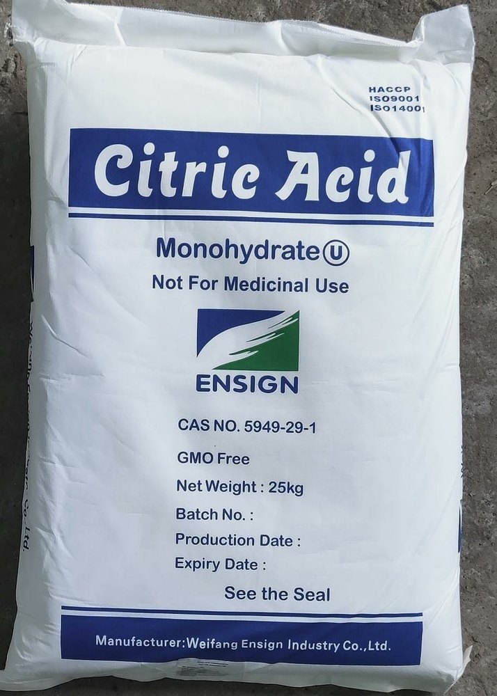 Citric Acid Monohydrate, For Industrial, Packaging Size: 50kg