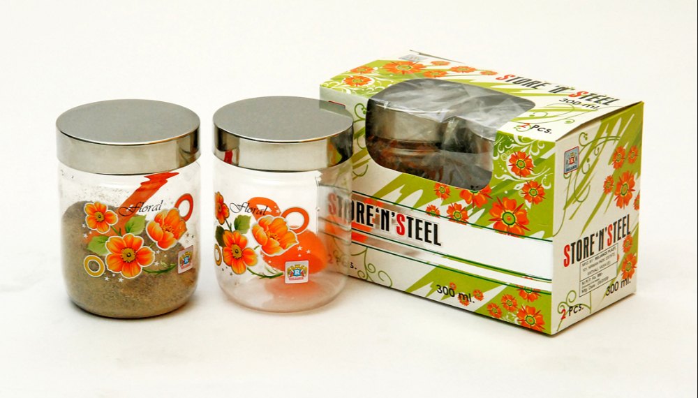 Plastic Transparent 300 ml Store N Steel Lid Pet Jar, Packaging Type: Box img