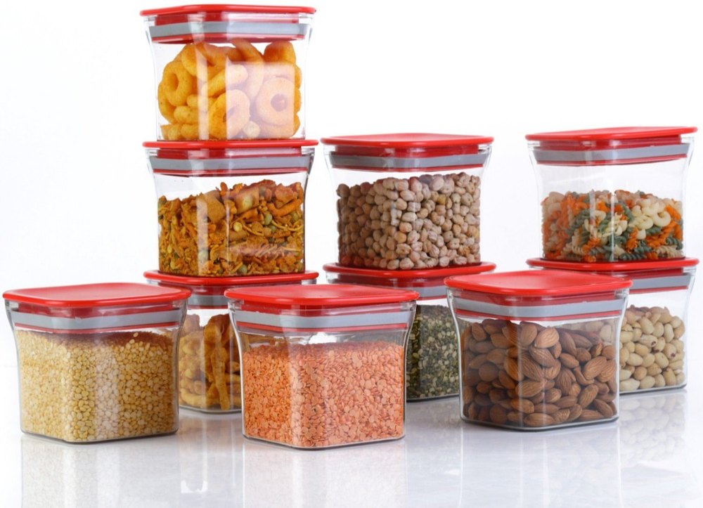 plastic Transparent 600 ml Air Tight Kitchen Storage Container, Packaging Type: Box, Rectangle