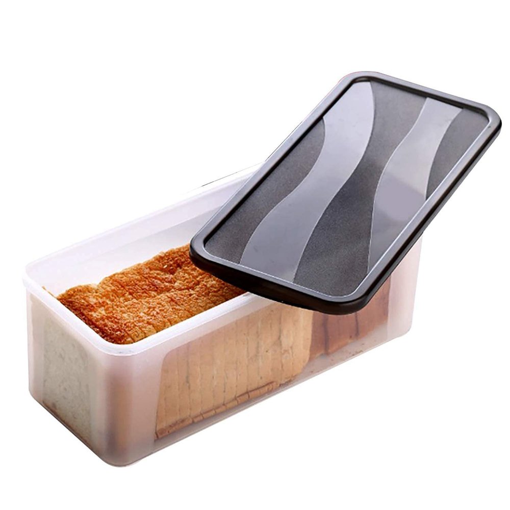 Transparent Rectangular Plastic Bread Box Container, Capacity: 2000 ml, Size/Dimension: 15 X 15 X 10 cm