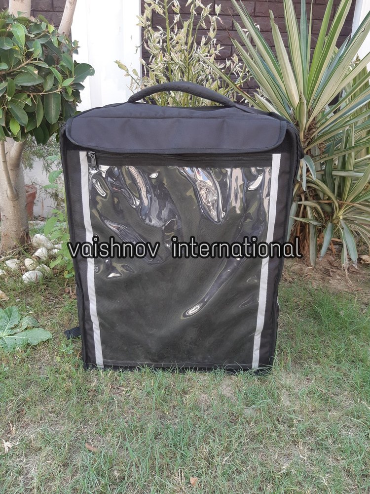 Black Polyester Insulated Food Delivery Bag