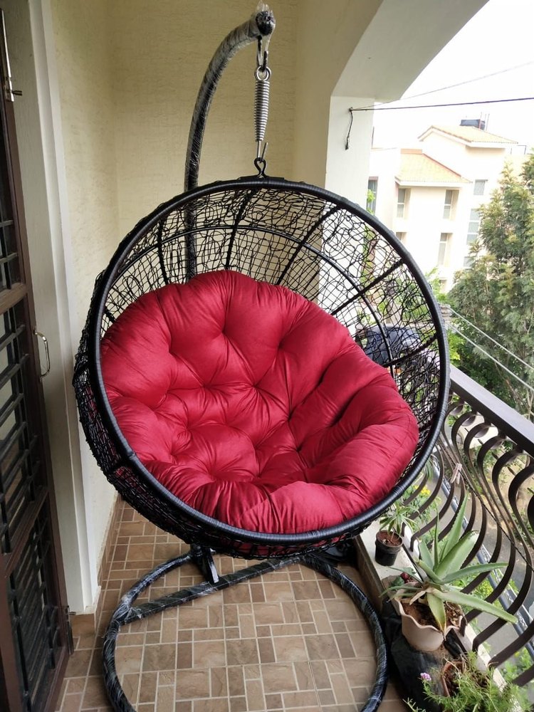 Iron Modern Wicker Hanging Swing Chair, 1 Seater