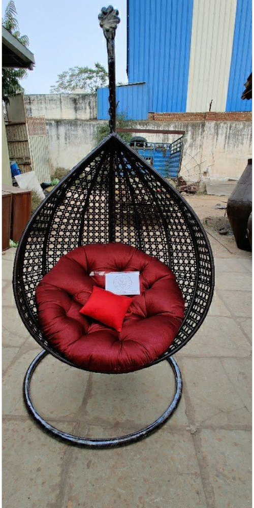 Wooden Modern Wicker Hanging Swing Chair, 1 Seater