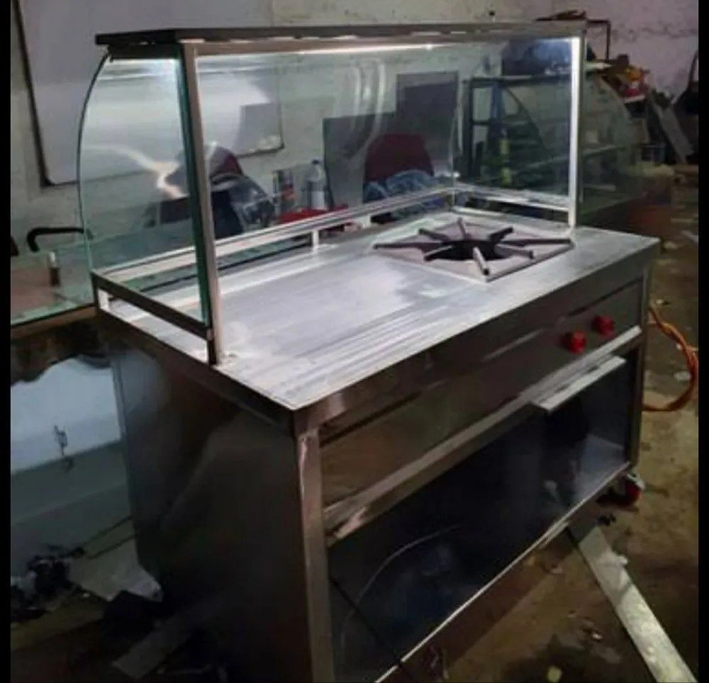 Stainless Steel Fast Food Counter, For Restaurant