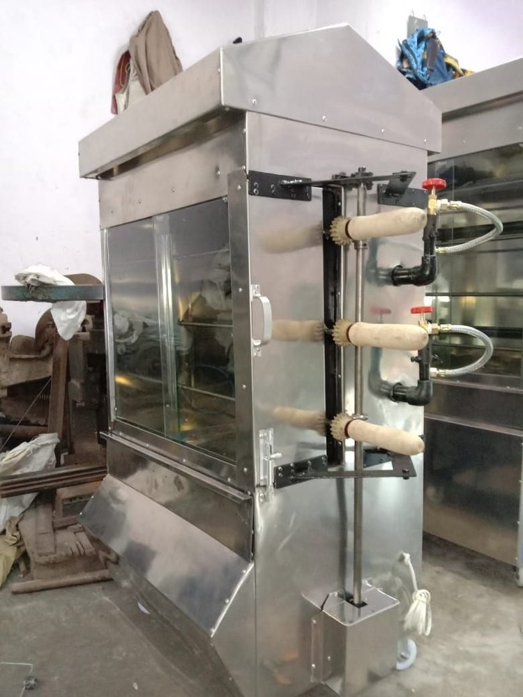 Stainless Steel Chicken Grill Machine 3 roads