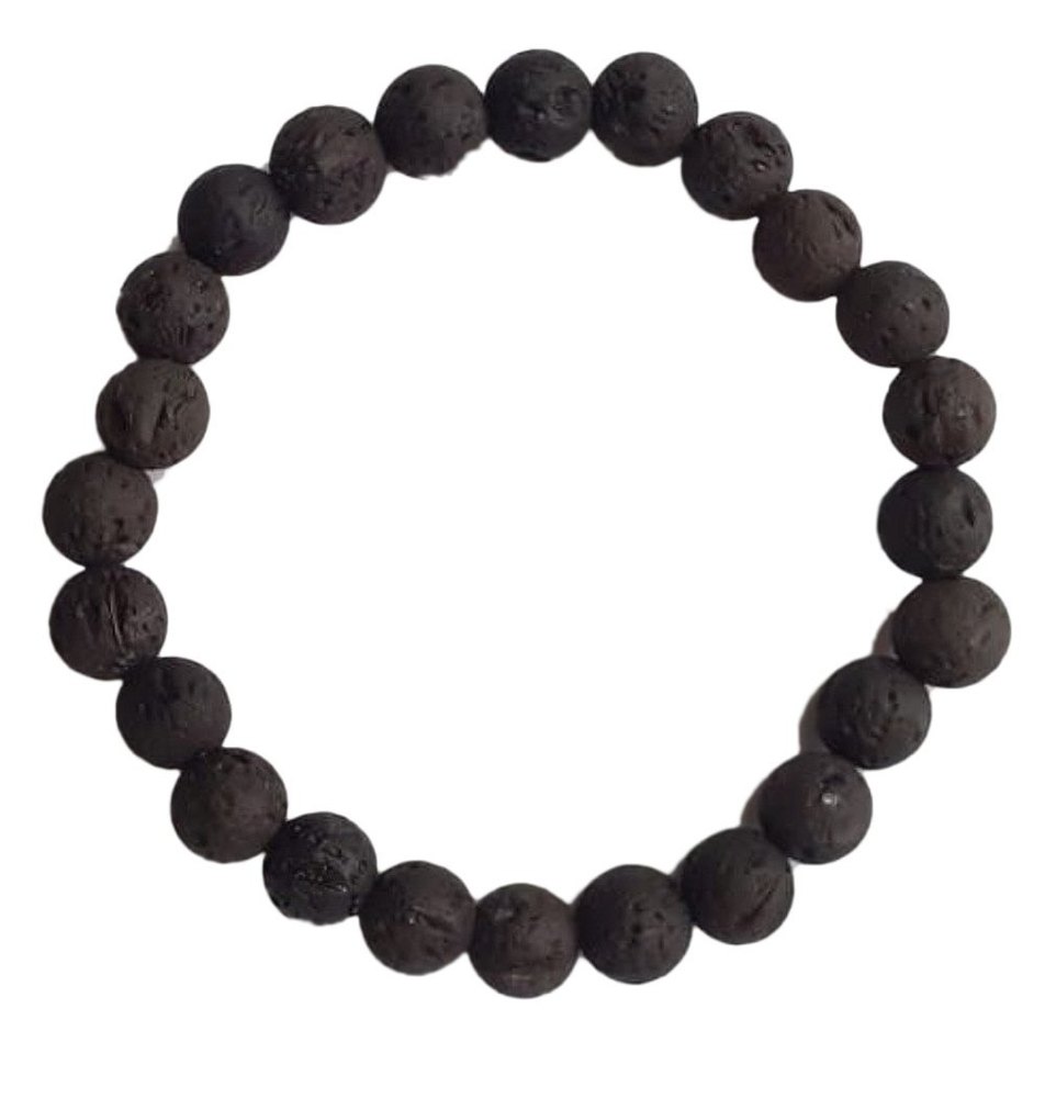 Black Lava Stone, Size: 8mm Beads