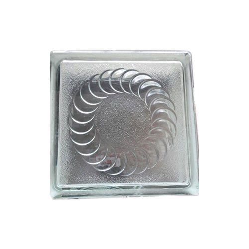 Silver Printed Sea Wave Glass Brick, For Decoration, Size: 200 mm