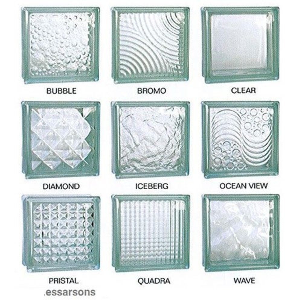 Transparent Glossy Glass Block Bricks, For Indoor, Size: 190mm X 190mm