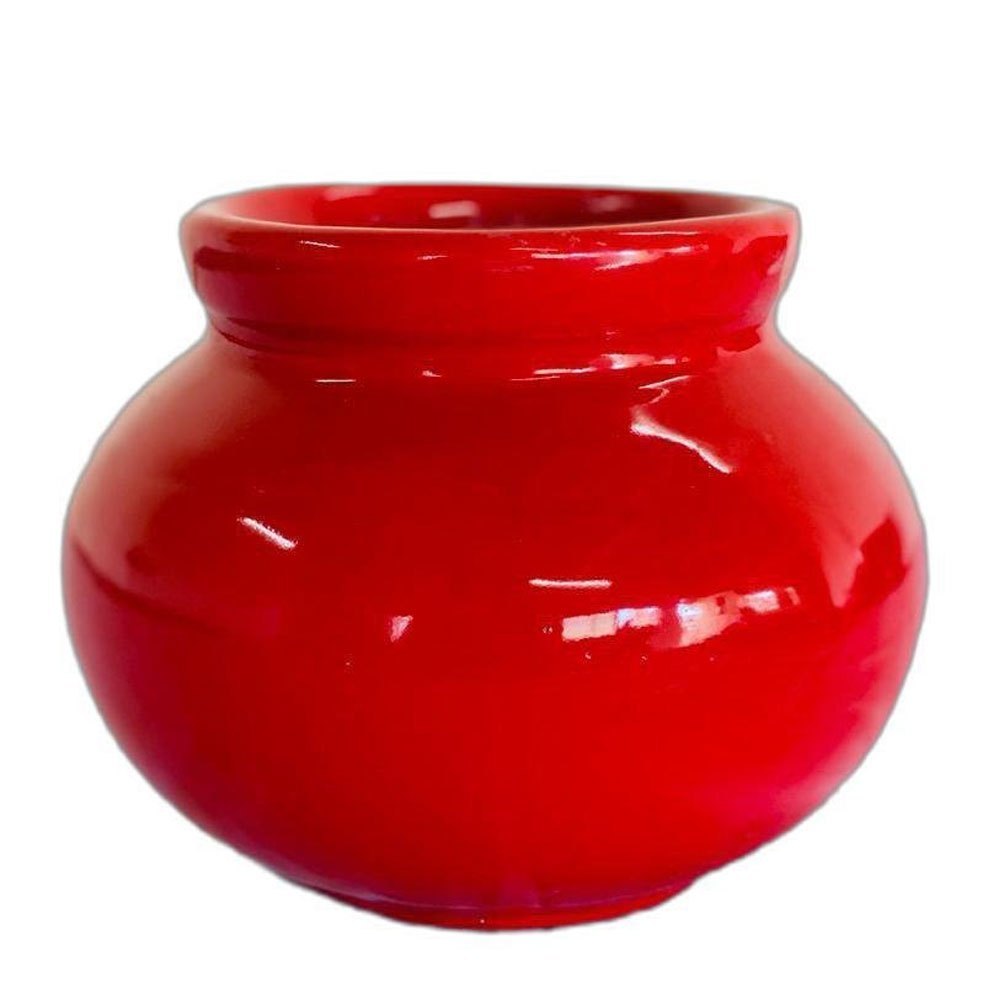 Plain Red Ceramic Flower Pot, For Indoor, Size: 10 X 13inch (hxl) img