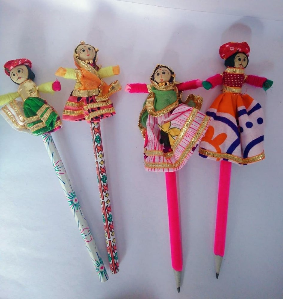 Jeevan Handicraft Multicolor Rajasthani Puppets Pencil, For Decoration