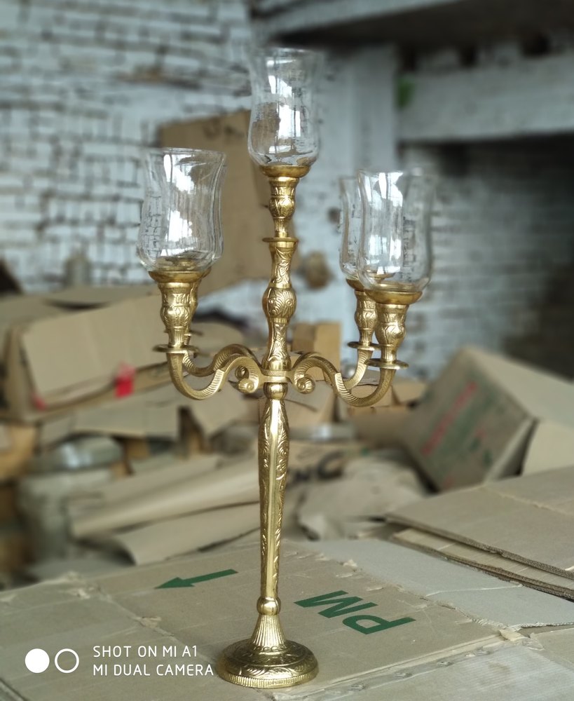 Gold Finish Metal Candelabra