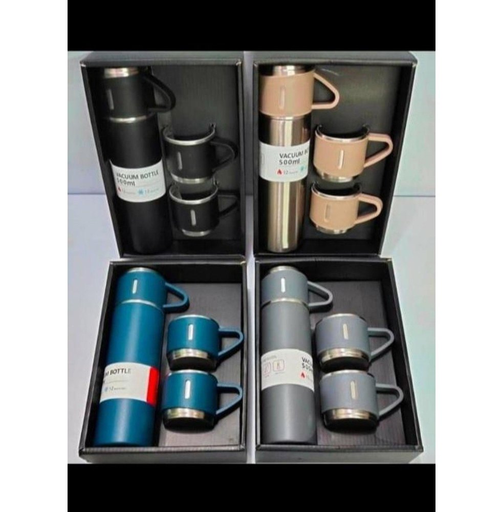 Stainless Steel Black Vaccum flask set, For Gifting