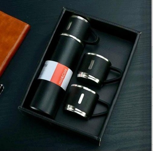 Stainless Steel Rectangle Vaccum Flask Set, Capacity: 500 Ml Only img