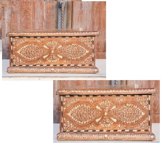 Natural Trunk Box Wooden Teak Bone Inlay Work,