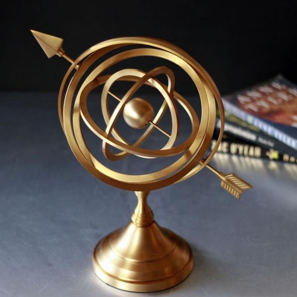 Round Golden Table Globe, For Office img