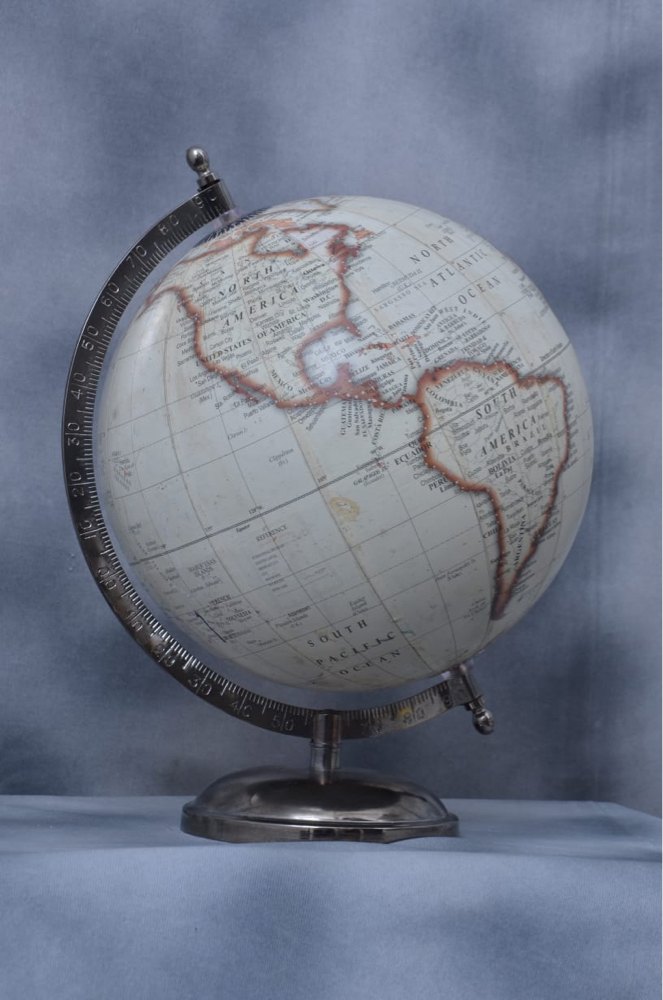 Almunium Physical Map Globe With Metal Stand