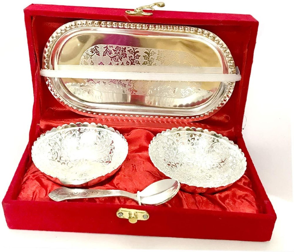 Aluminium Gold Plated Utensils Gift Box, For Gifting Purpose img