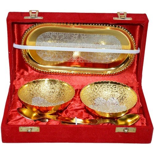 Silver Bowl and Tray Diwali Gift Set, For Gifting