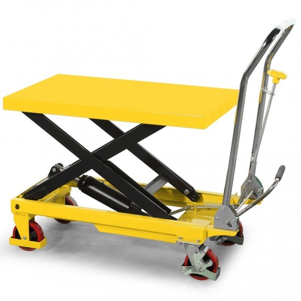 YELLOW Stainless Steel Hydraulic Scissors Lift Trolley, For Material Handling, Load Capacity: 1-2 Ton