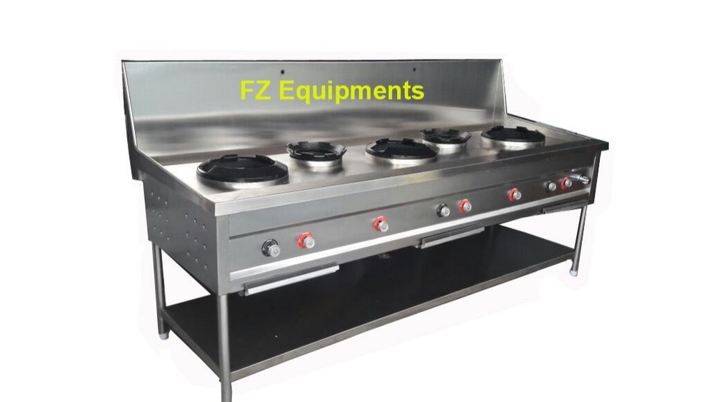 FZ Equipments Stainless Steel Stock Pot Gas Stove, For Restaurant, 3