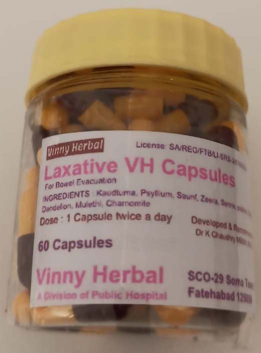 Laxative VH Capsules 60 Caps Bottle, Vinny Herbal, Prescription