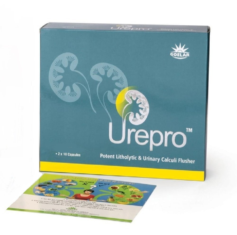 Urepro Potent Litholytic And Urinary Calculi Flusher Capsule, Packaging Type: Box, Packaging Size: 2x10 Capsules