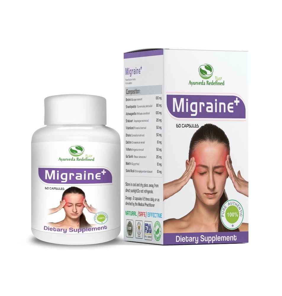 Ayurveda Redefine Migraine Plus Herbal Capsule, 60 Caps