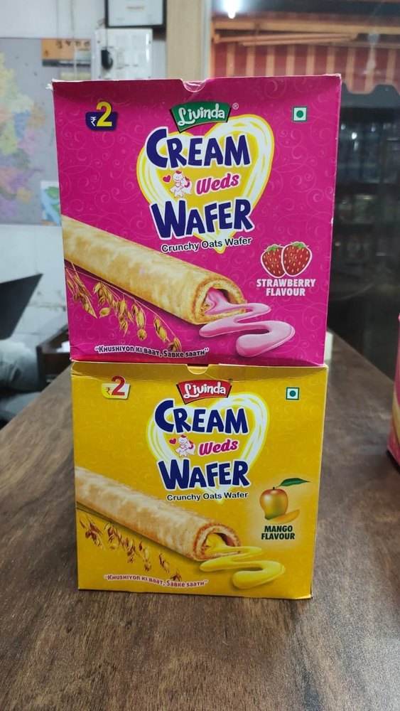 livinda Cream Filled Stick Wafers Roll, Packaging Type: Box