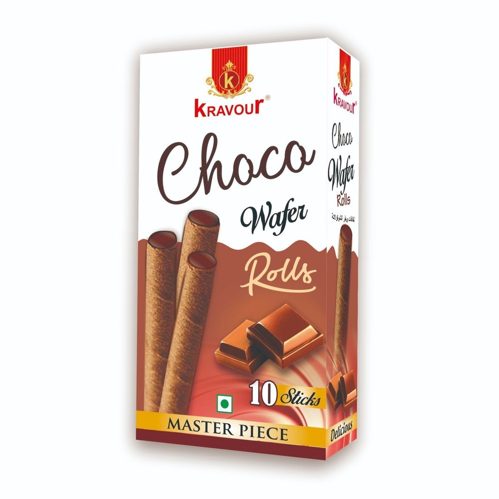 100g Kravour Choco Wafer Rolls, Packaging Type: Box, 10 Sticks