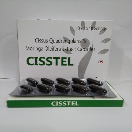 Cisstel Cissus Quadrangularis Moringa Oleifera Extract Capsules, Packaging Size: 10*1*10, Grade Standard: Medicine Grade