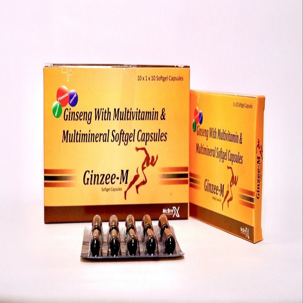 Ginzee-M Ginseng With Multivitamin and Multimineral Softgel Capsules, Packaging Type: Box