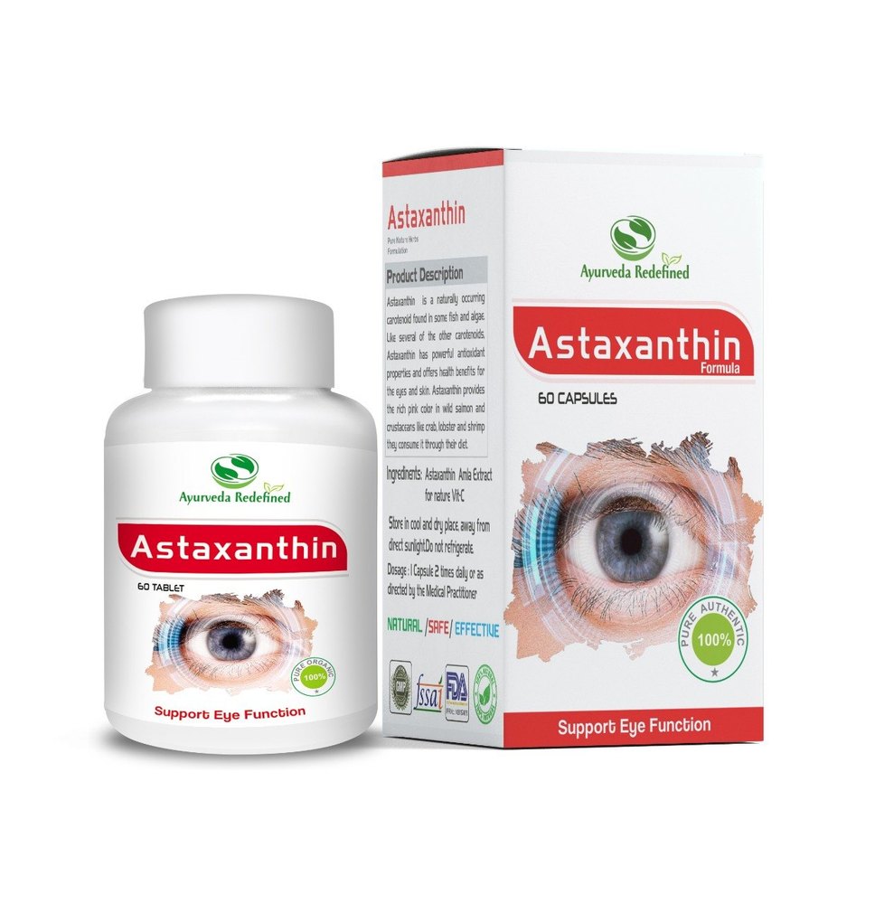 Ayurveda Redefine Astaxanthin Herbal Eye Capsules, Packaging Type: Bottle