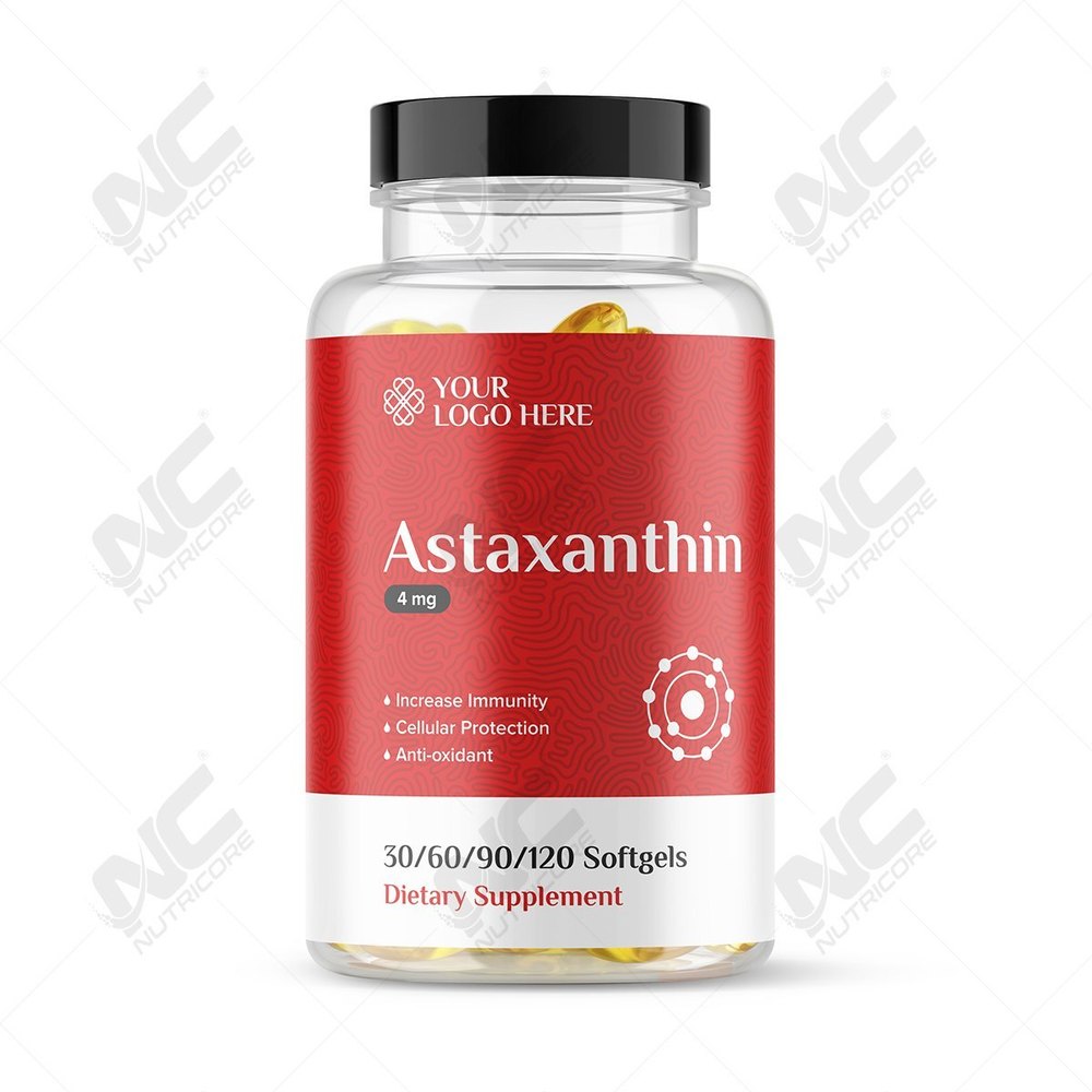 Private Label. Astaxanthin Gel Capsule 4mg, 60 Softgels