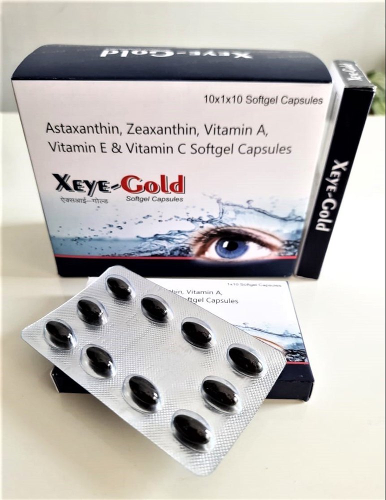 Xeye-Gold Astaxanthin Zeaxanthin Vitamin A Vitamin E & Vitamin C Softgel Capsule, 1 X 10