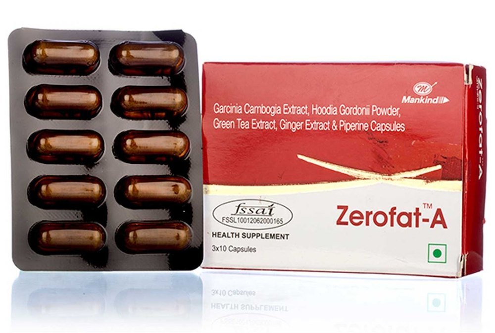 Zerofat-A Green Tea Extract Ginger Extract & Piperine Capsules, Mankind, Packaging Type: Box