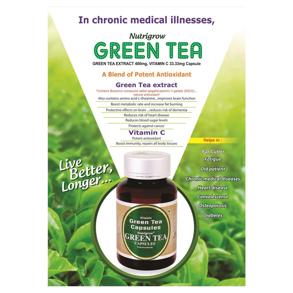 Green Tea Capsules, Packaging Type: Bottle