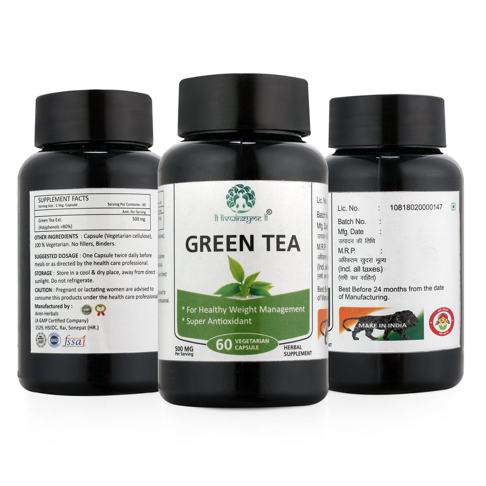 Airen Herbals Herbal Green Tea Extract Capsule, Packaging Type: Bottle