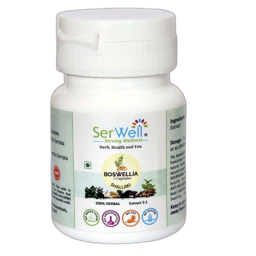 Serwell Pure Herbal & Ayurvedic Boswellia Extract Capsule, 500mg, 5:1, 30 Capsules