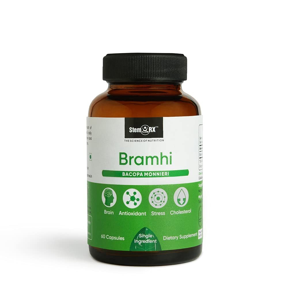 Stemrx 500mg Bramhi Bacopa Monnieri 60 Veg Capsules