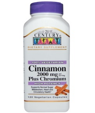 21st Century, Cinnamon Plus Chromium, 2000 Mg, 120 Veggie Capsules